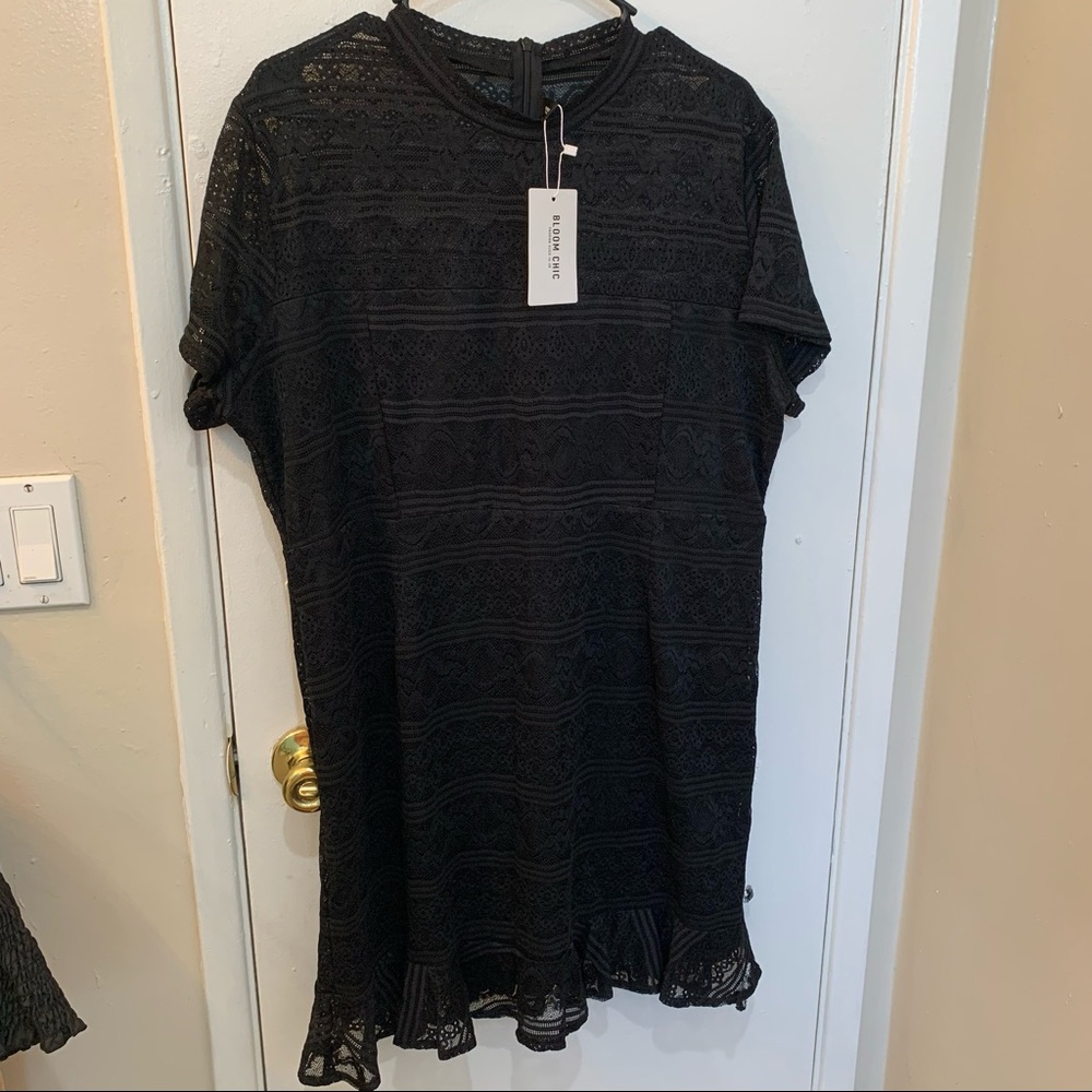 Lace Ruffle Mini Dress